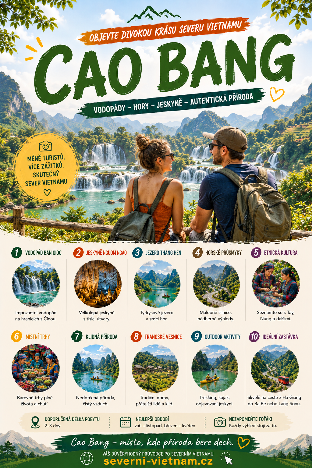 Cao Bang – cestování a tipy Cao Bang ve Vietnamu – vodopád Ban Gioc, hory a tipy na cestování