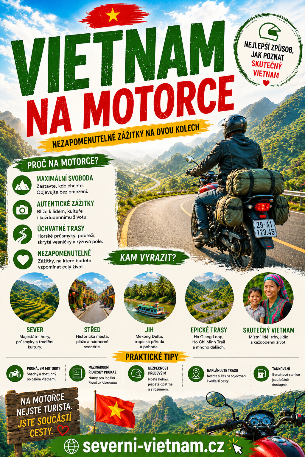 Cestování na motorce a skútru ve Vietnamu – pronájem, doprava a tipy na cestování