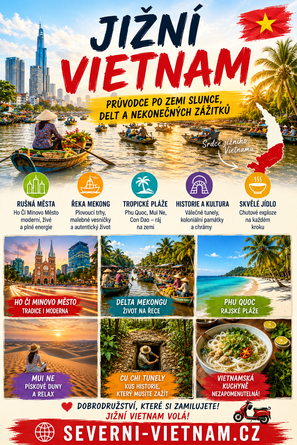 Jižní Vietnam – průvodce po nejkrásnějších místech a tipy na cestování Jižní Vietnam – Ho Či Minovo Město, delta Mekongu, Phu Quoc, Mui Ne a cestování po jižním Vietnamu