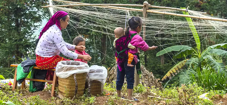 Etnické komunity u Meo Vac, Ha Giang Etnické komunity podél silnice u Meo Vac v provincii Tuyen Quang